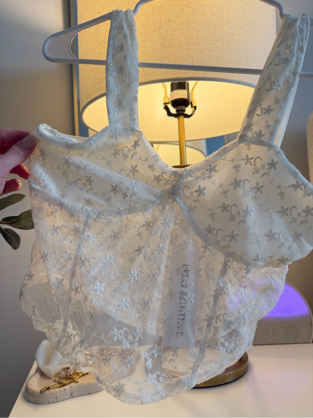 Kimchi Blue Cream Floral Lace Top - Picture 6 of 6